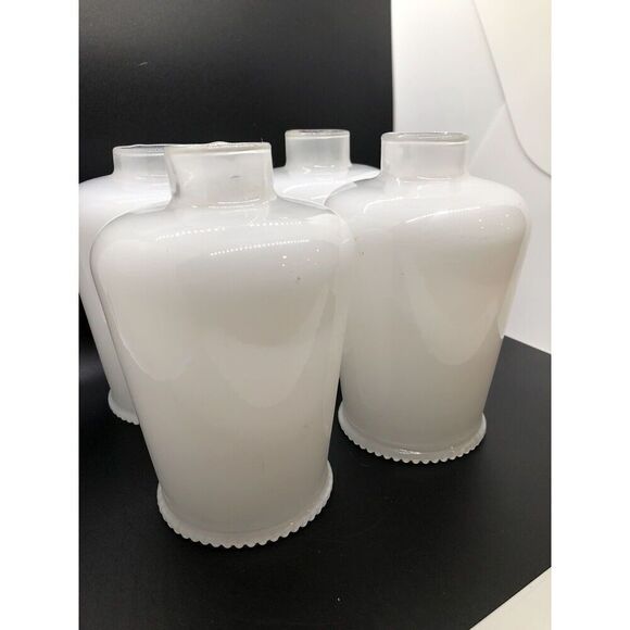 VINTAGE WHITE FROSTED GLASS LAMP SHADES 1 1/2" FITTER 2 QTY Replacement - Picture 16 of 16